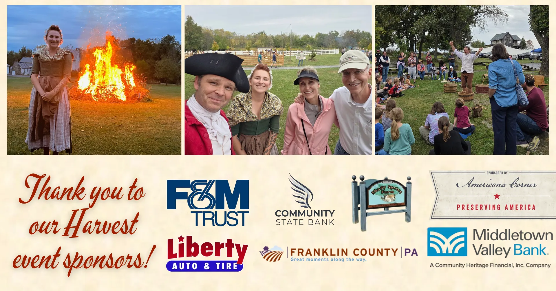 Harvest event sponsors